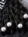 thumb Alloy With Rose Gold Plated Fashion Fringe  Artificial Pearl Threader Earrings 0