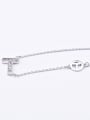 thumb Simple T-shaped Rhinestones Silver Necklace 1