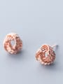 thumb 925 Sterling Silver With  Cute  Multi-layer twist winding ball Stud Earrings 4
