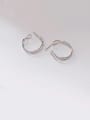 thumb 925 Sterling Silver With Smooth Simplistic Round Hoop Earrings 2
