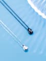 thumb Lovely Black Gun Plated Water Drop S925 Silver Necklace 1