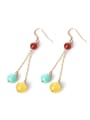 thumb Retro style Natural Stone Beads 925 Silver Earrings 0