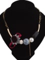 thumb Personalized Elegant Cloth Flower Double Color Plated Alloy Necklace 2