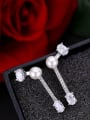 thumb Fashionable Geometric Shaped Pearls Zircons Stud Earrings 2