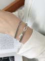 thumb 925 Sterling Silver With Antique Silver Plated  Chain Lovers Bracelets 2