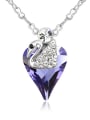 thumb Exquisite Heart austrian Crystal Little Swan Alloy Necklace 2