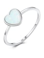 thumb 925 Sterling Silver With Opal Fashion Heart Band Rings 0