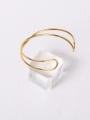 thumb Titanium With Gold Plated Simplistic  Hollow Geometric Free Size Bangles 3