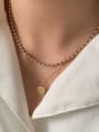 thumb Titanium With Gold Plated Simplistic Beads Charm Necklaces 1