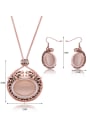thumb Alloy Rose Gold Plated Fashion Artificial Stones Leopard Two Pieces Jewelry Set 3