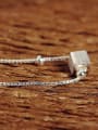 thumb Simple Little Cube Silver Anklet 3