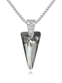 thumb Simple Triangle austrian Crystal Pendant Alloy Necklace 1