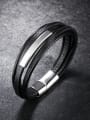 thumb Simple Multi-band Titanium Artificial Leather Bracelet 2