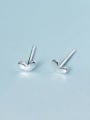 thumb Lovely Heart Shaped S925 Silver Glossy Stud Earrings 0