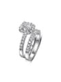 thumb Platinum Plated Geometric Shaped Zircon Set Ring 0