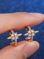 thumb Copper With  Cubic Zirconia Trendy snowflake Stud Earrings 3