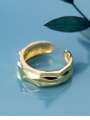 thumb 925 Sterling Silver With Gold Plated Fashion Irregular Free Size Rings 1