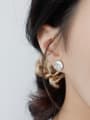 thumb 925 Sterling Silver With Gold Plated Personality Face Doll Round Stud Earrings 1