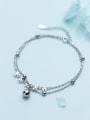thumb 925 Sterling Silver With Silver Plated Fashion Double light bead Flower Bracelets 2