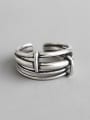 thumb 925 Sterling Silver With Glossy  Vintage Multi-Layer Ring Free Size Rings 1
