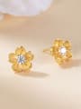 thumb Gold Plated Flower Shaped stud Earring 0