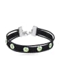 thumb Personalized Black Band Cubic austrian Crystals Alloy Bracelet 0