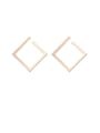 thumb Alloy With Rose Gold Plated Smooth Simplistic Geometric Stud Earrings 3