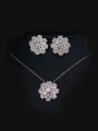 thumb Flower Shaped Two Pieces Jewelry Set 0