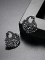 thumb European and American fashion fan AAA zircon party Earrings Gift 0