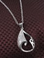 thumb Fashionable Platinum Plated Water Drop Zircon Necklace 1