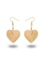 thumb All-match Rose Gold Plated Heart Shaped Natural Leaf Drop Earrings 1