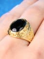 thumb Retro style Gold Plated Black Resin Ring 1