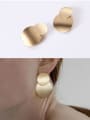 thumb Titanium With Gold Plated Simplistic  Smooth Round Stud Earrings 0