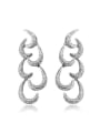 thumb Luxury Moon Shaped Shining Zircon Drop Earrings 0