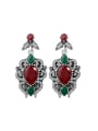 thumb Retro style Resin stones White Crystals Noble Alloy Earrings 0