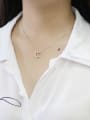 thumb Fashion Tiny Zircon-studded Moon Star Pendant Silver Necklace 1