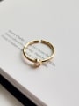 thumb Sterling silver minimalist single Zricon gold free size ring 2