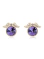 thumb Simple Cubic austrian Crystal Alloy Stud Earrings 0