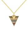 thumb Triangle Shaped Pendant Colorful Zircons Necklace 1