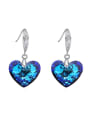 thumb Fashion Shiny Heart austrian Crystals Alloy Earrings 1
