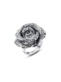 thumb Exquisite Platinum Plated Flower Shaped Ring 0