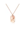 thumb 925 Sterling Silver With Rose Gold Plated Simplistic Square Necklaces 0