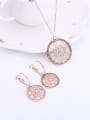 thumb 2018 Alloy Rose Gold Plated Fashion Rhinestones Hollow Circle Two Pieces Jewelry Set 1