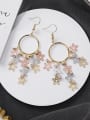 thumb Alloy With Imitation Gold Plated Bohemia Flower Chandelier Earrings 1