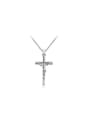 thumb Personality Platinum Plated Cross Shaped Necklace 0