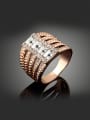 thumb Fashion Rose Gold Plated Square Crystals Alloy Ring 0