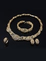 thumb new 2018 2018 2018 2018 2018 2018 2018 Alloy Imitation-gold Plated Vintage style Rhinestones Hollow Four Pieces Jewelry Set 1
