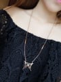 thumb Stainless Steel 18K Rose Gold Sapphire Butterfly Necklace 1