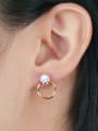 thumb All-match Gold Plated Geometric Shaped 3A Zircon Drop Earrings 1