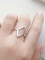 thumb Personalized Hollow Rhombus Silver Opening Ring 1